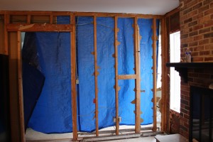 This is the portion of the Northern Kitchen Load Bearing Wall that will be removed. It was decided that the Kitchen did not have enough Natural Lighting and that removal of this portion of the wall would not only let more of that Natural Light in but that it would also open up everything and improve the flow.